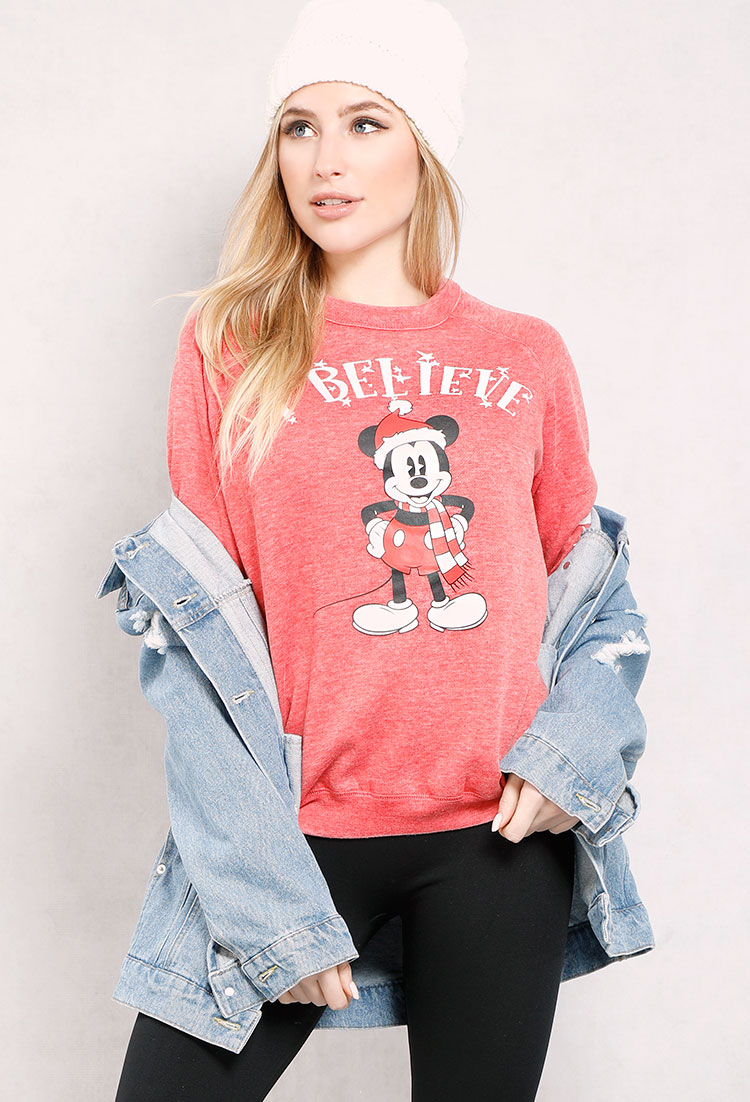 Mickey I Believe Holiday Graphic Sweatshirt