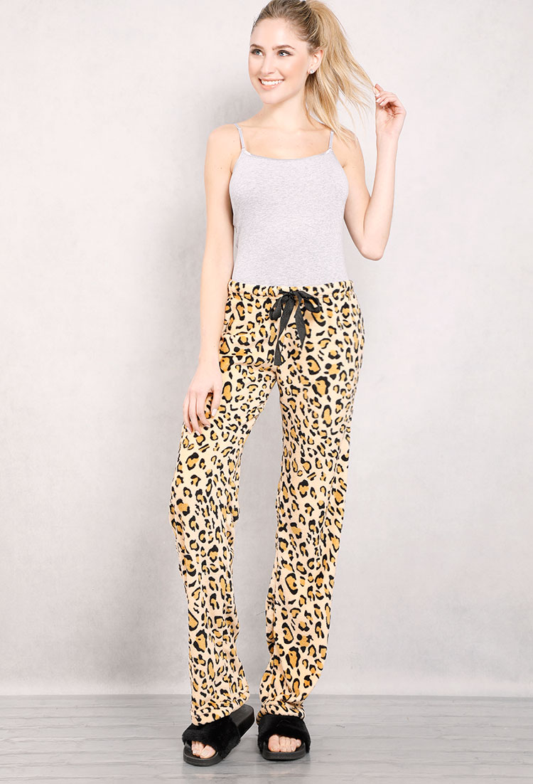 Plush Cheetah Pajama Pants