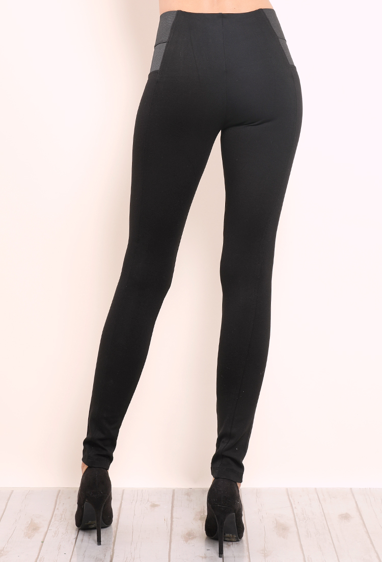 Banded Colorblock Waist Jeggings