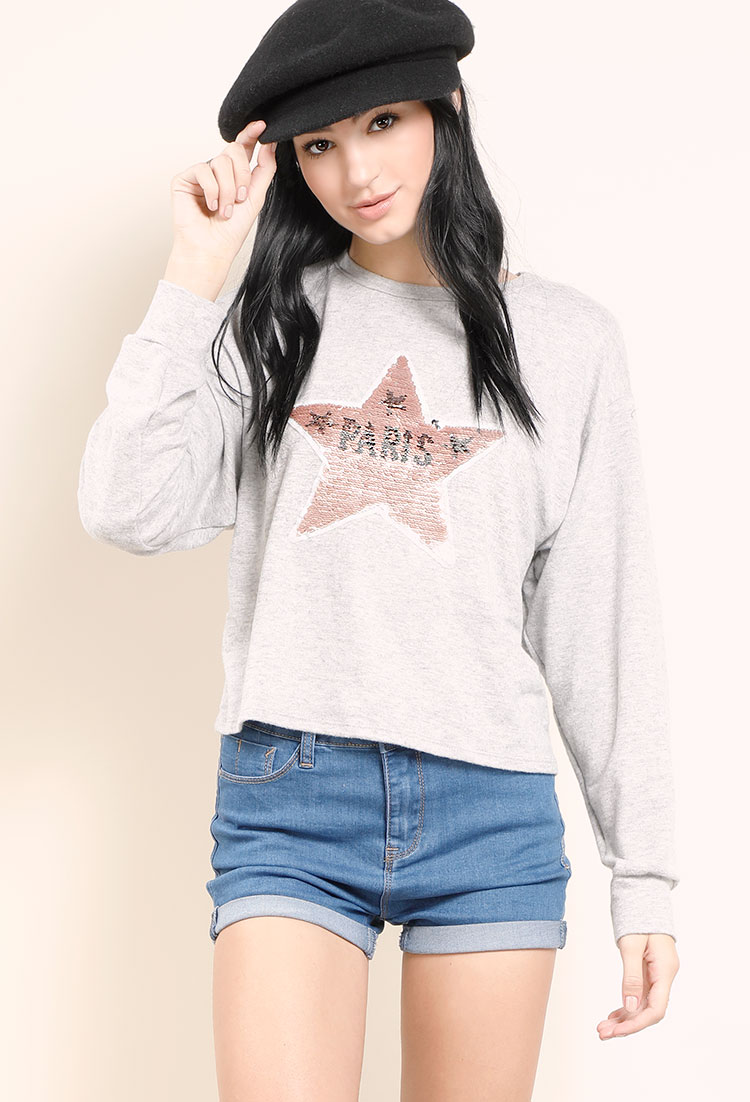Sequin Star Paris Graphic Sweatshirt