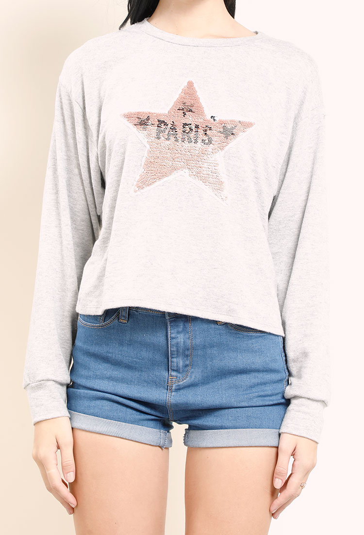 Sequin Star Paris Graphic Sweatshirt