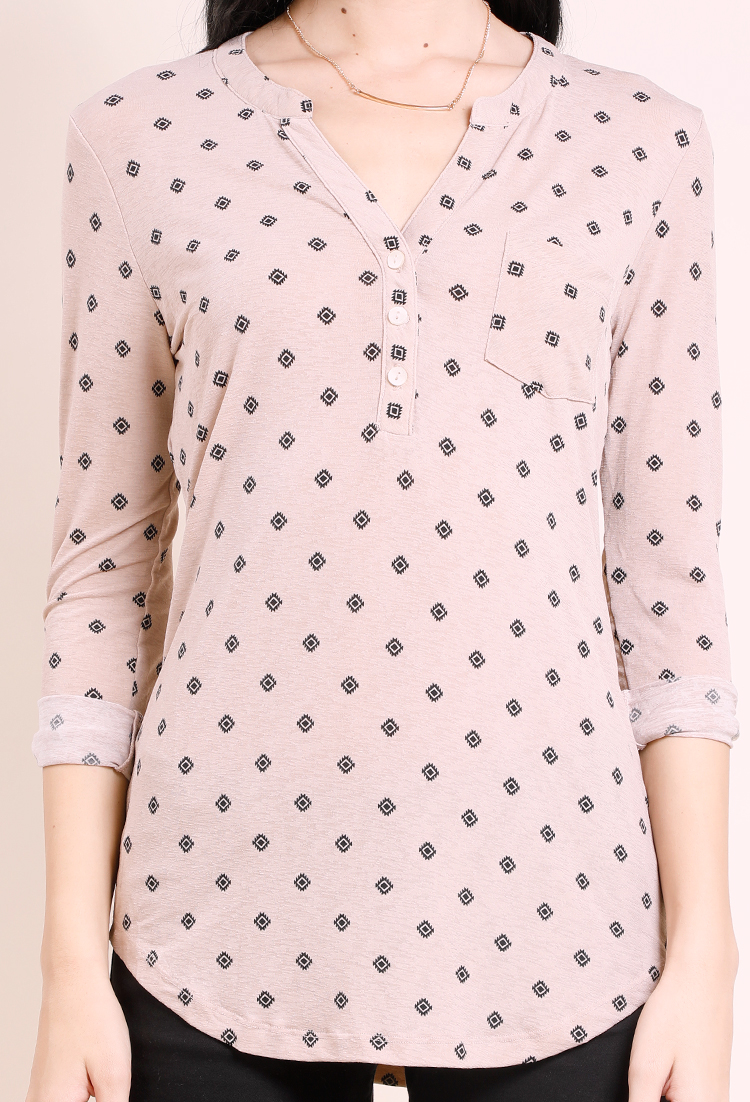 Abstract Dot Button Up Top