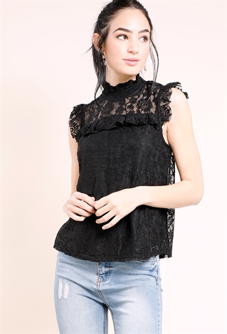 Floral Lace Sleeveless Blouse