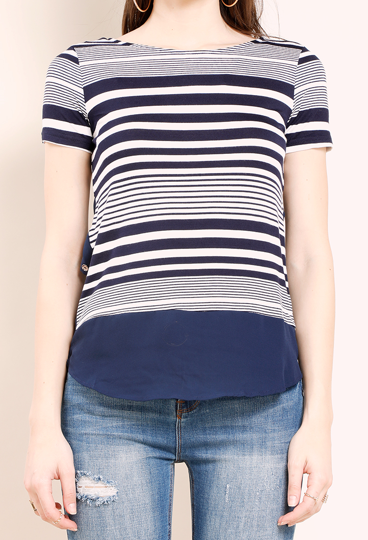 Striped Contrast Top
