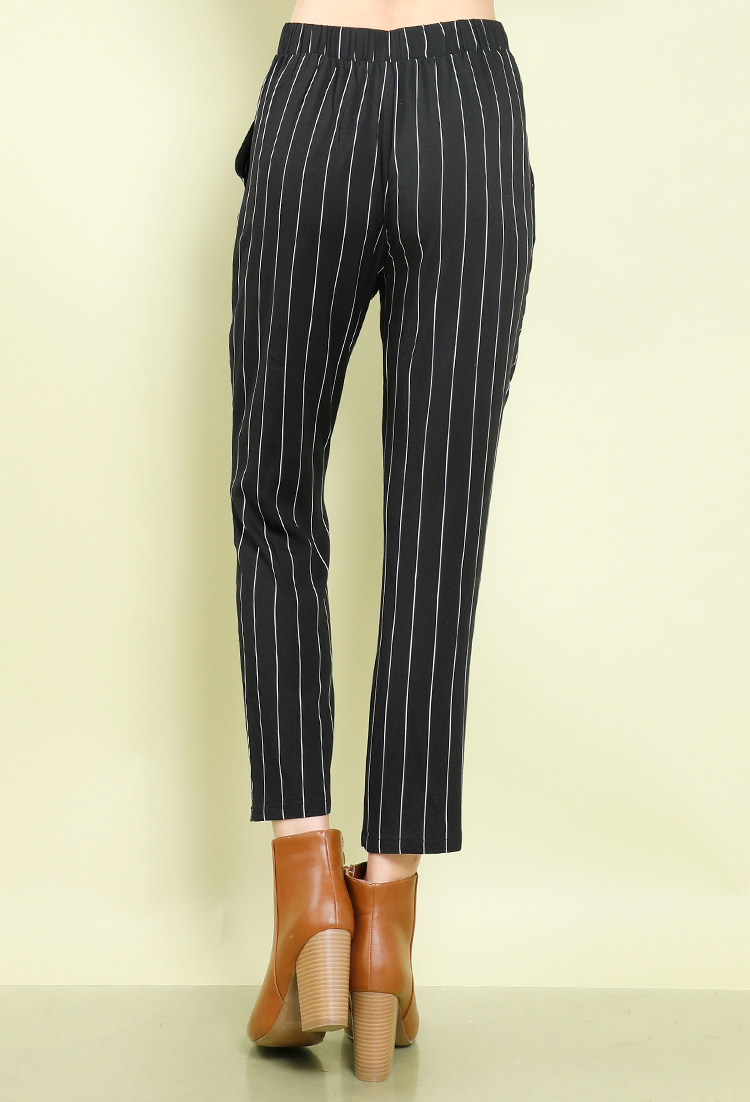 Pin-Striped Self-Tie Trousers