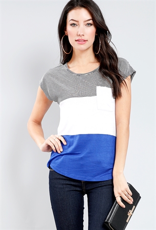 Colorblock Pocketed Tee