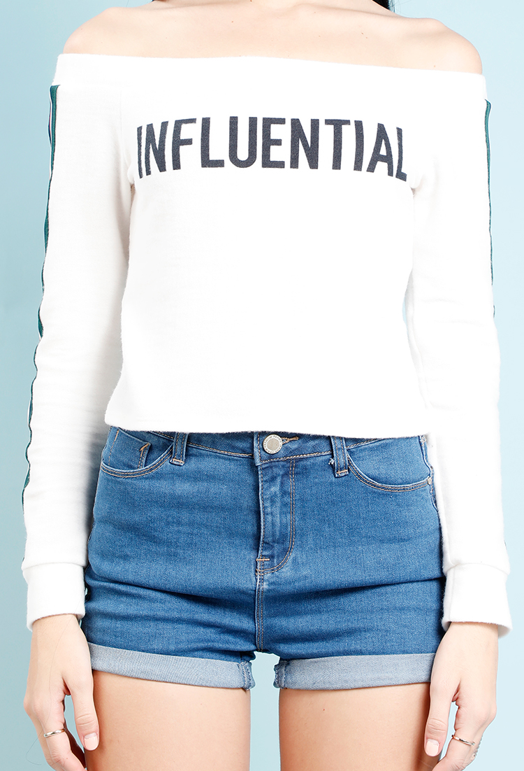 Influential Graphic Off-The-Shoulder Tee
