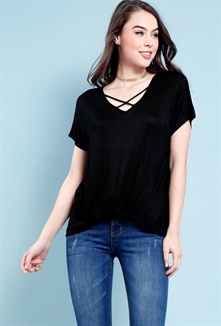 Crisscross Knotted Basic Top