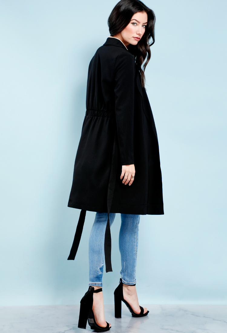 Open-Front Belted Trench Coat