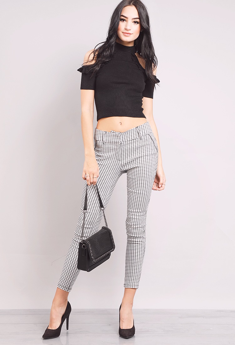Gingham Ankle Dress Pants