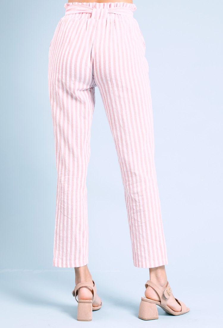 Striped Belted Pants