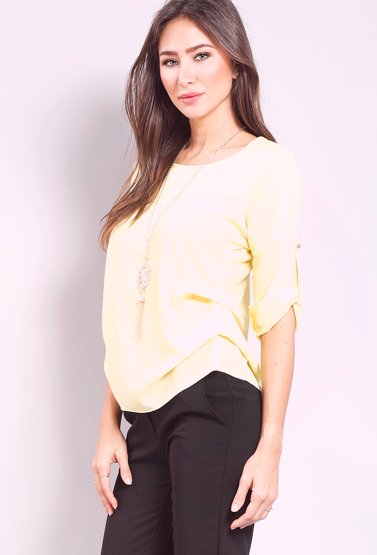 Ruched Top W/Necklace