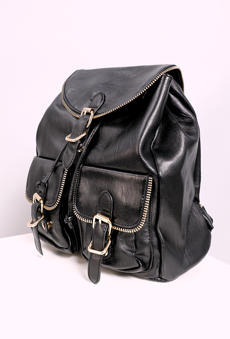 Pocket Leather Backpack