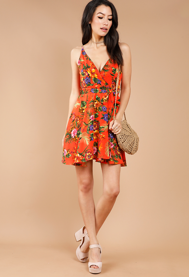 Floral Fit-And-Flare Mini Dress