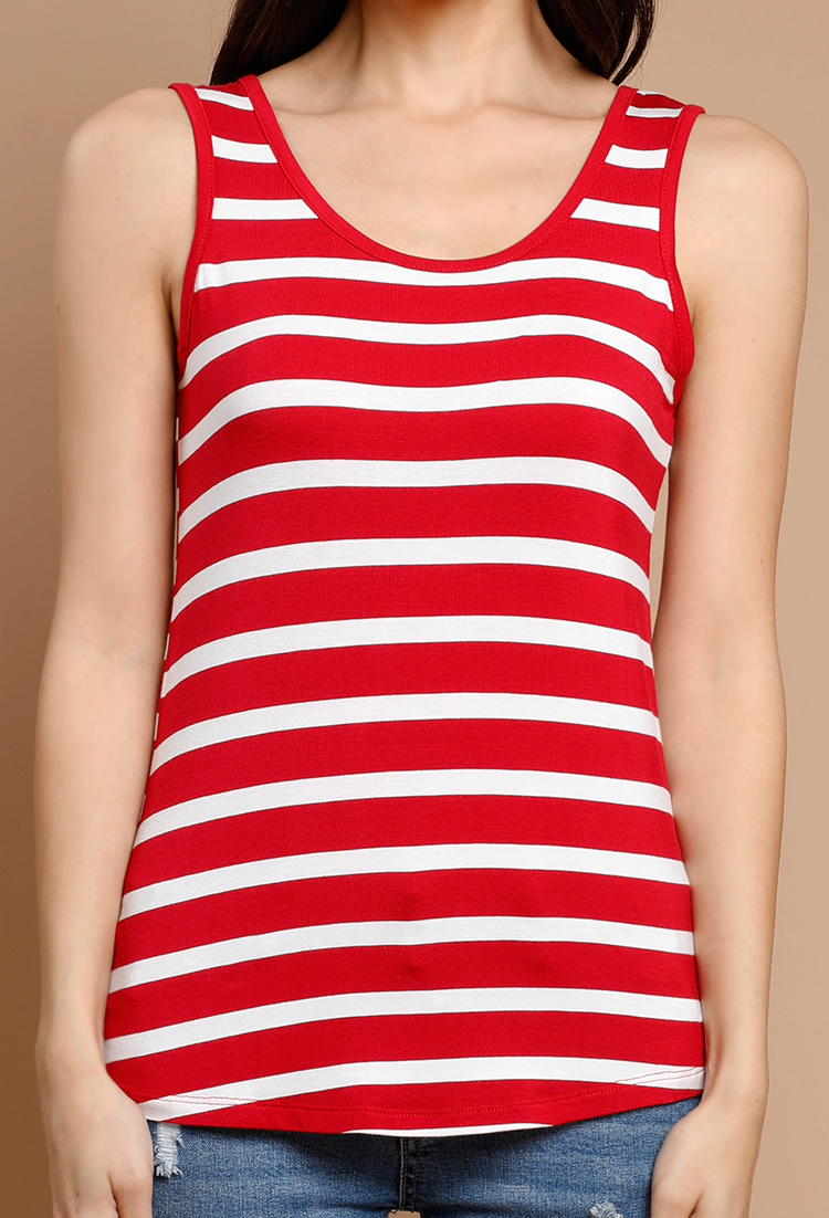 Striped Back-Bow Tank Top