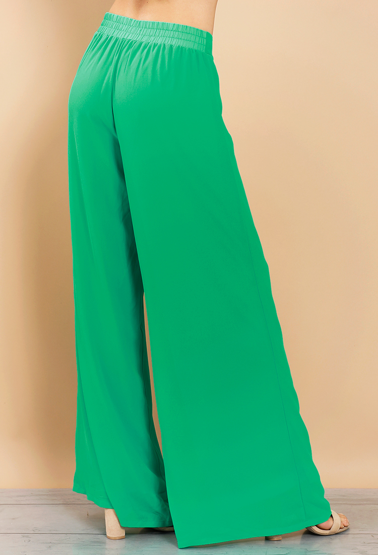 Wide Leg Front Pleated Palazzo Pant