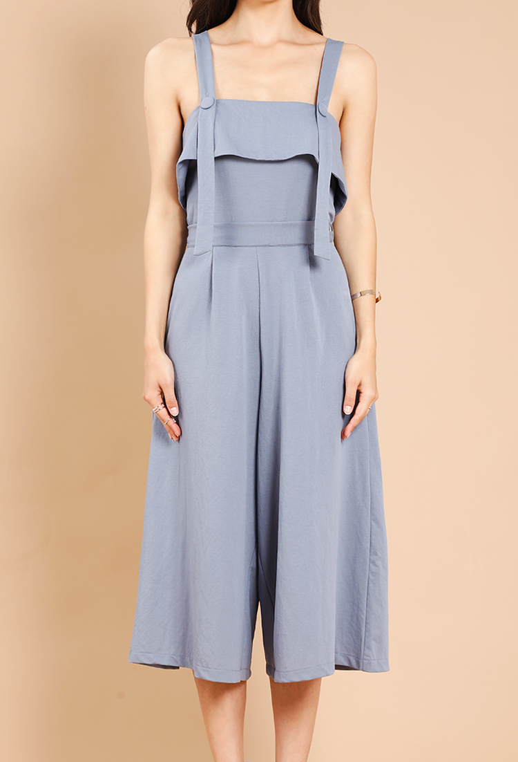Wide-Leg Coulette Overalls