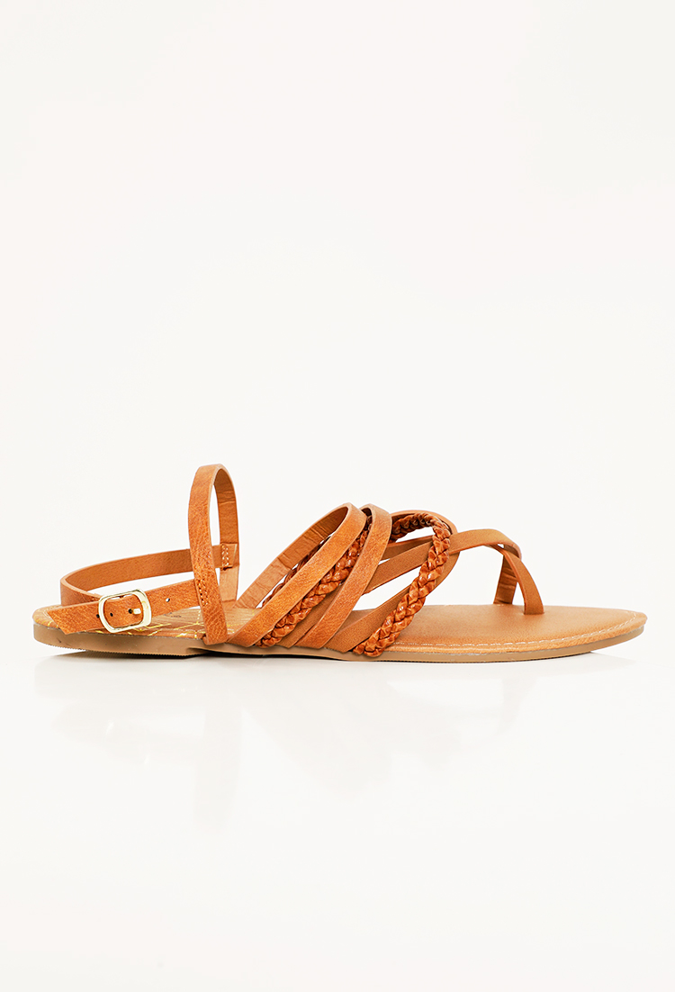 Braided Faux Leather Sandals