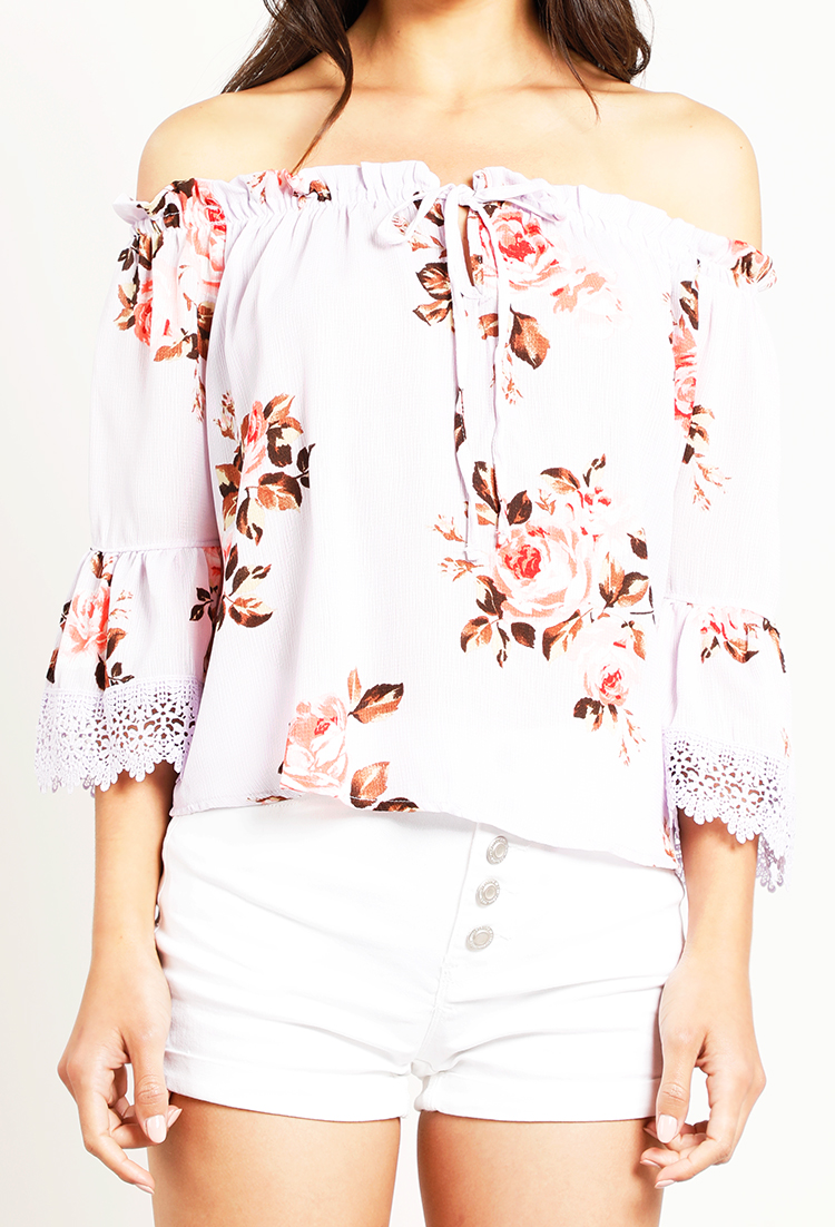Floral Bell-Sleeve Top