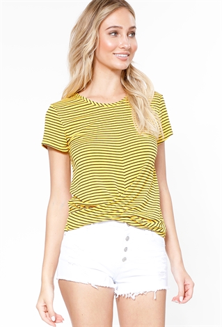 Stripped Cutout-Front Top 