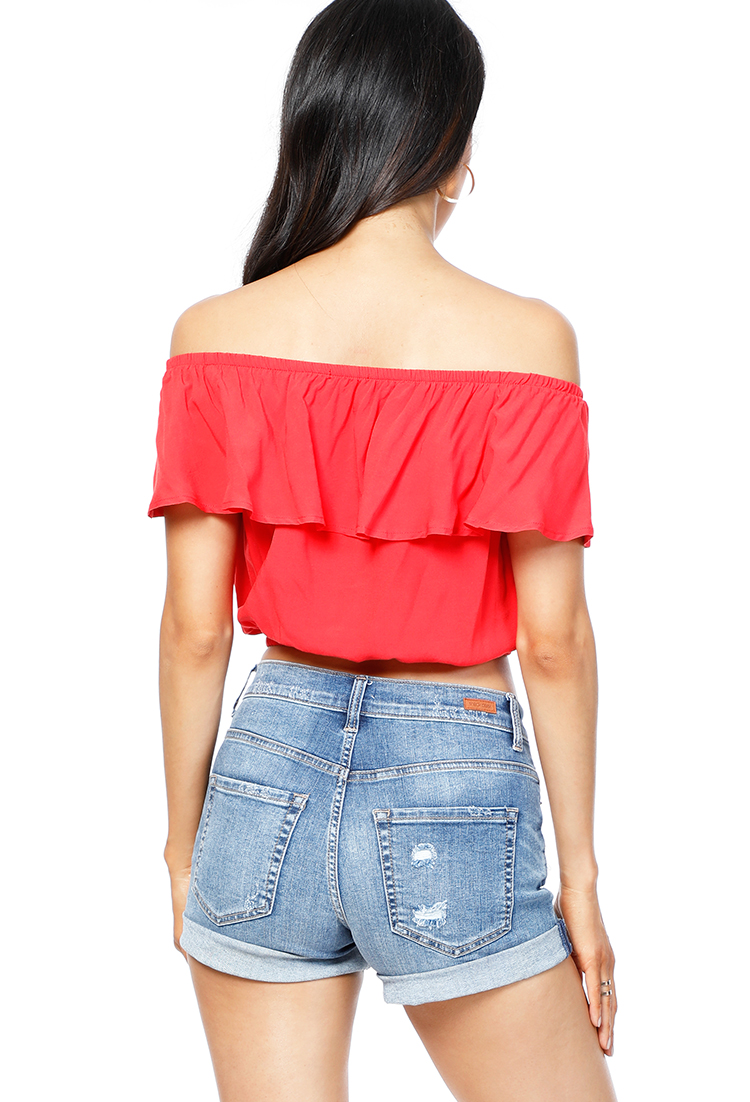 Front Button Off The Shoulder Top