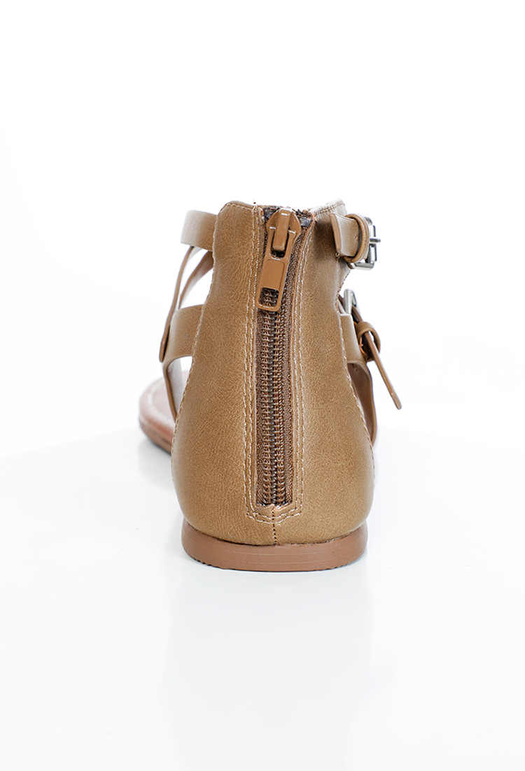 Faux Leather Wraparound Sandals