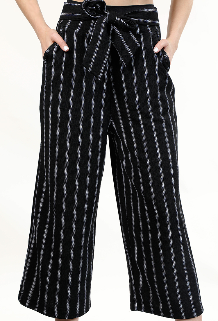 Side Pockets Stripe Casual Pants