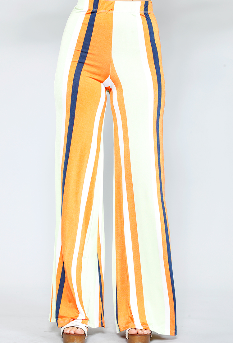Striped Long Palazo Pants
