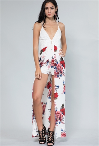 Floral Blossom Maxi Dress With Flowly Back