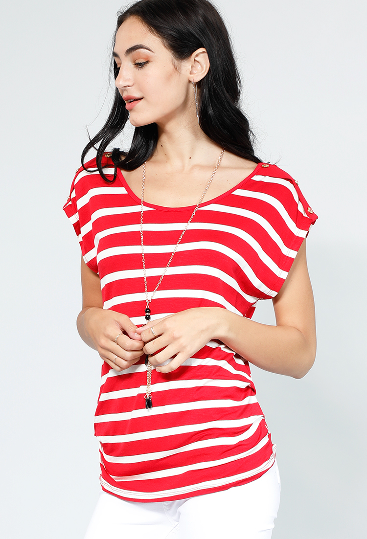 Striped Top With Necklace
