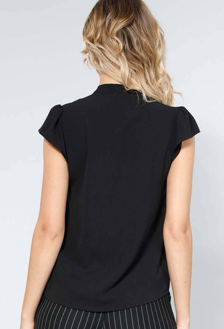 Front Self Button Dressy Top