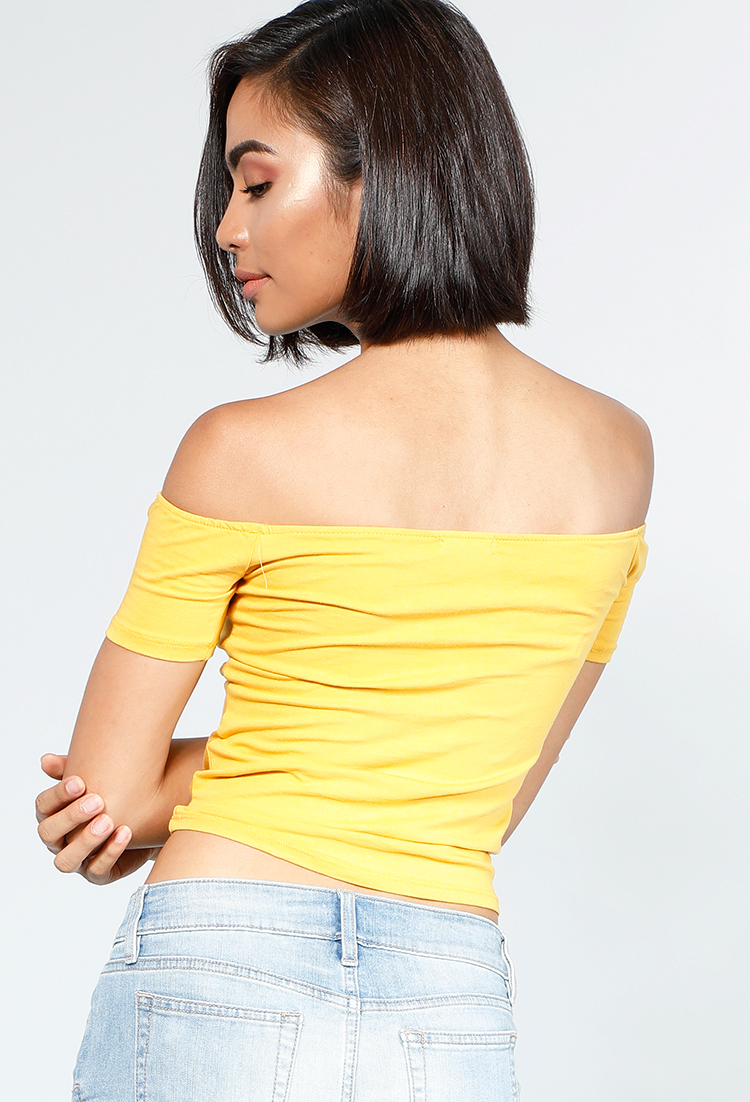 Tie Front Off The Shoulder Casual Top
