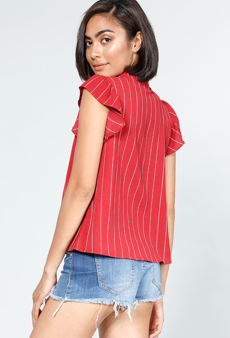 Striped Front Tie Top