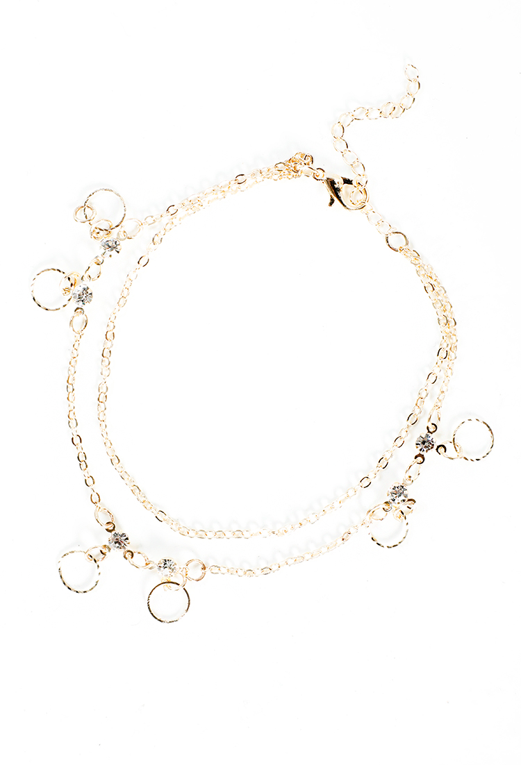 Drop Ring Layered Anklet