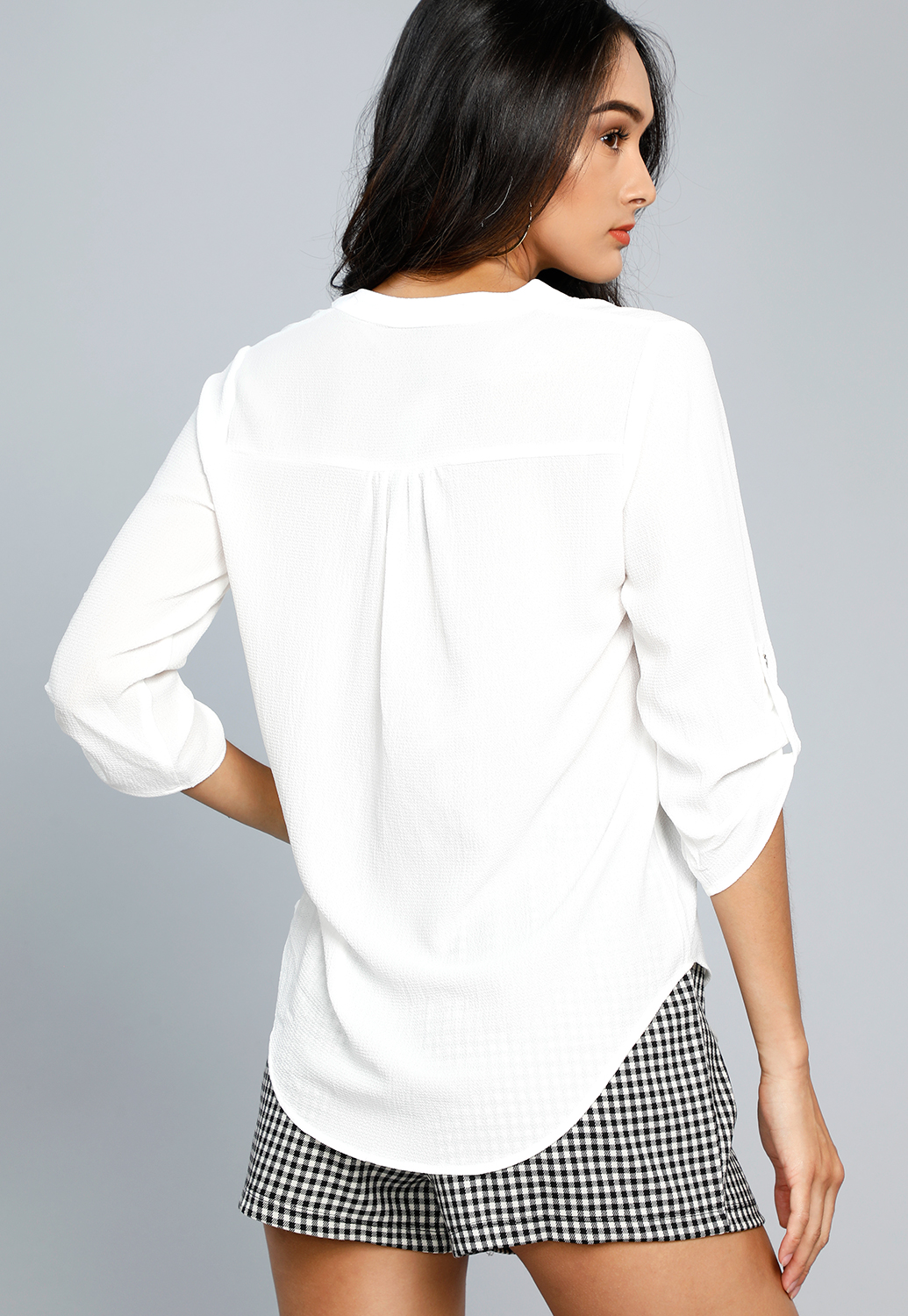 Textured Popover Blouse