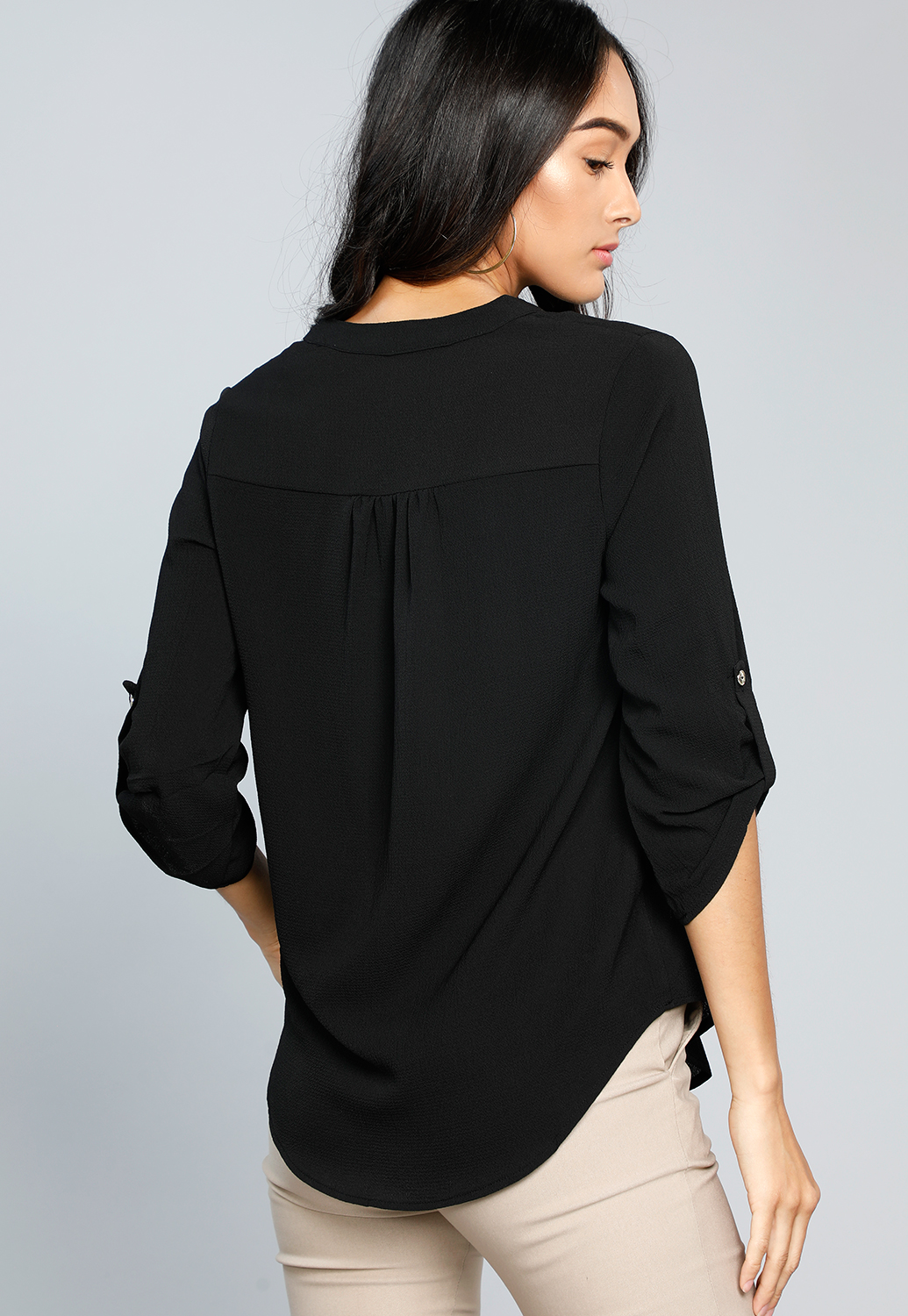 Textured Popover Blouse