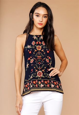 Floral Tie Back Casual Top
