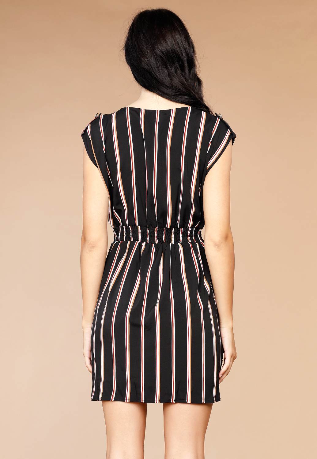 Striped Pocket Detail Mini Dress