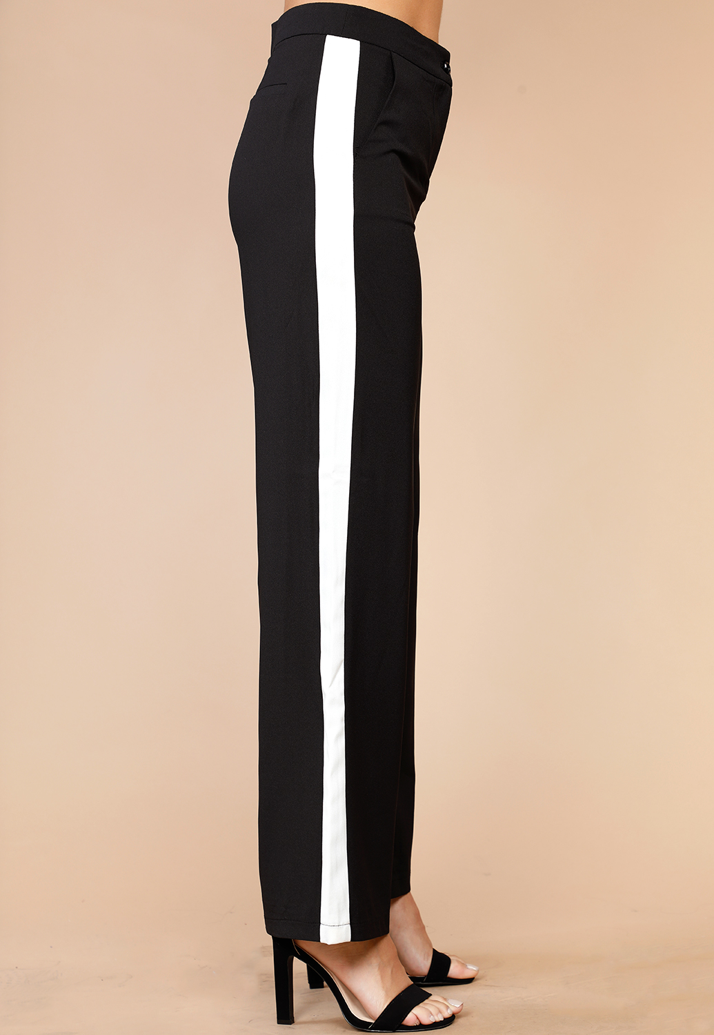 Side Lined Wide Leg Casual Pants