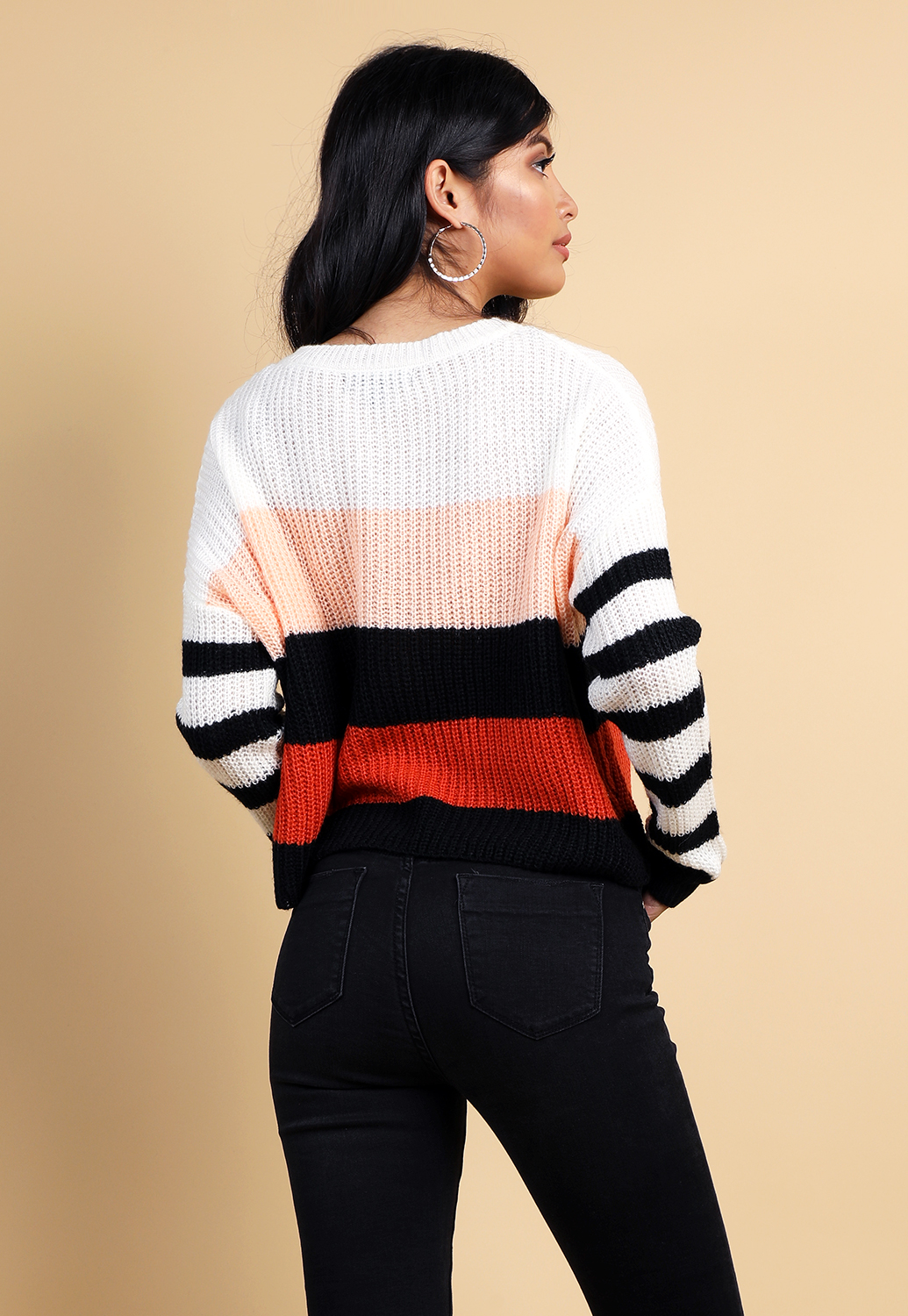 Multi Color Striped Knit Sweater