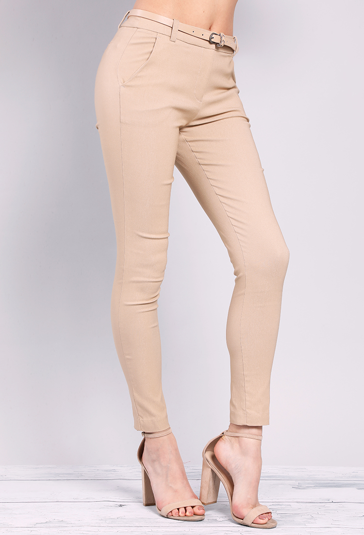 Belted Ankle Dressy Pants