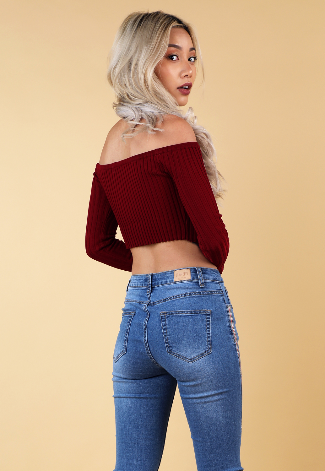 Off The Shoulder Long Sleeve Casual Top