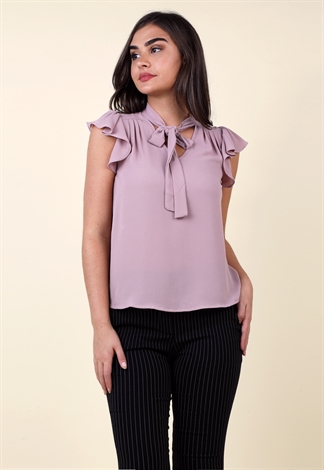 Ruffle Detail Front Tie Top