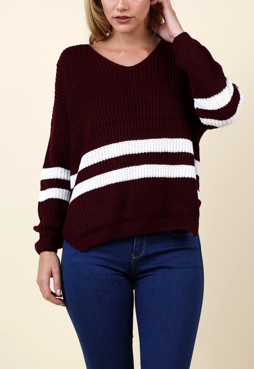Varsity-Striped Sweater 