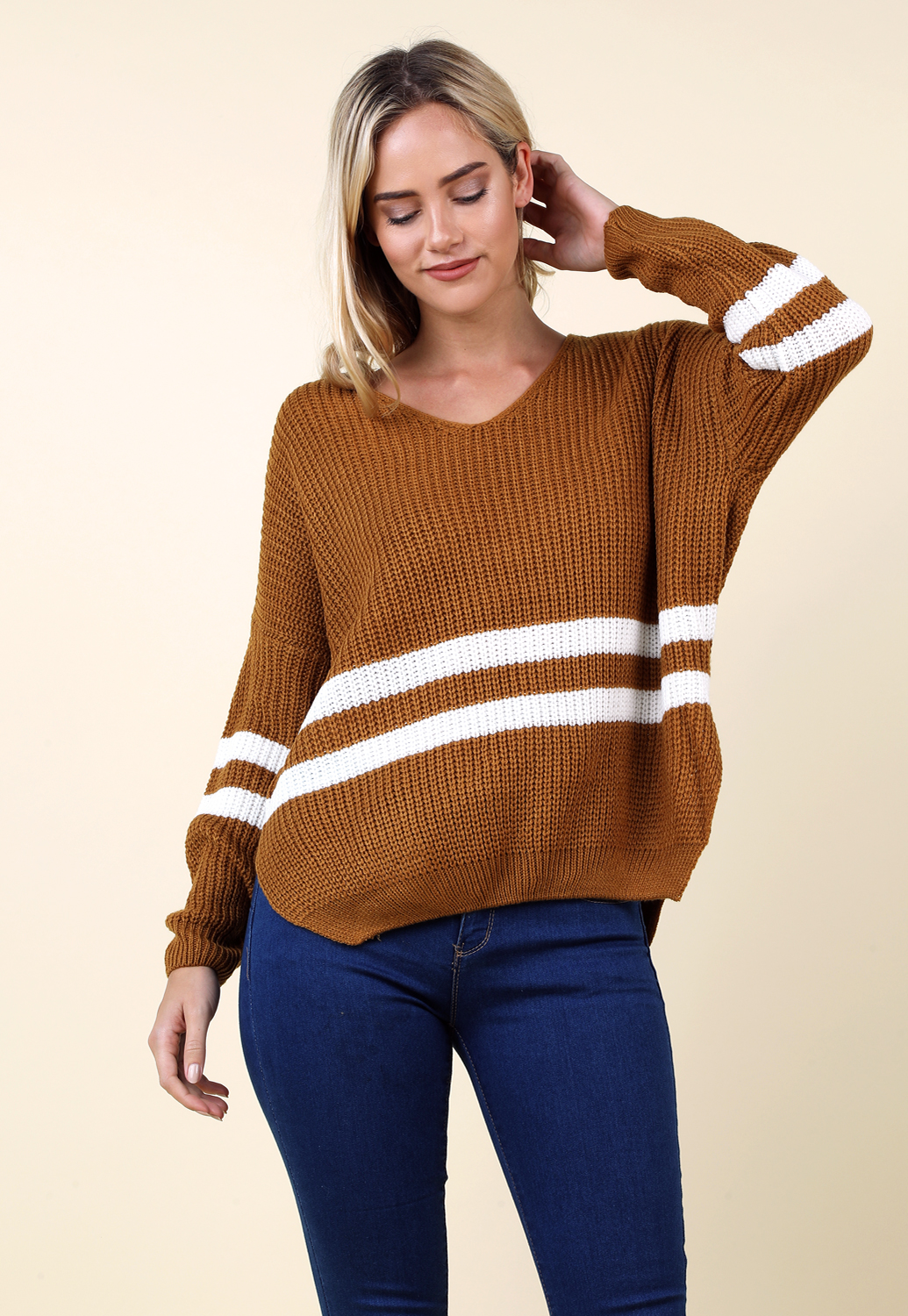 Varsity-Striped Sweater 