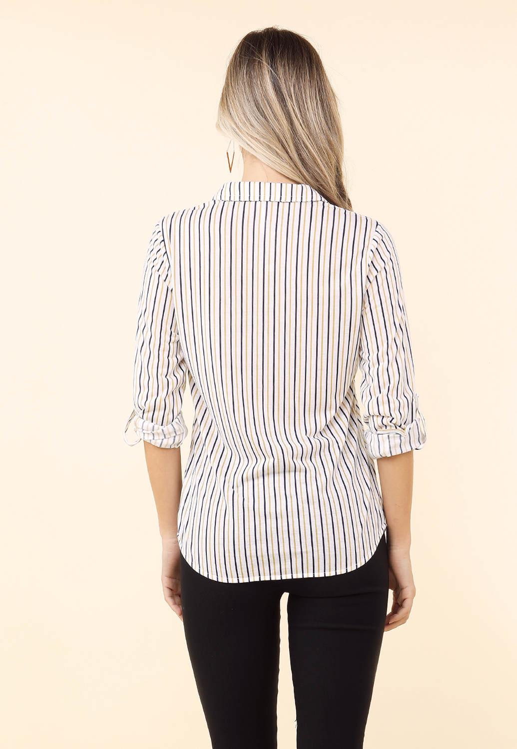 Pinstriped Button Up Top 