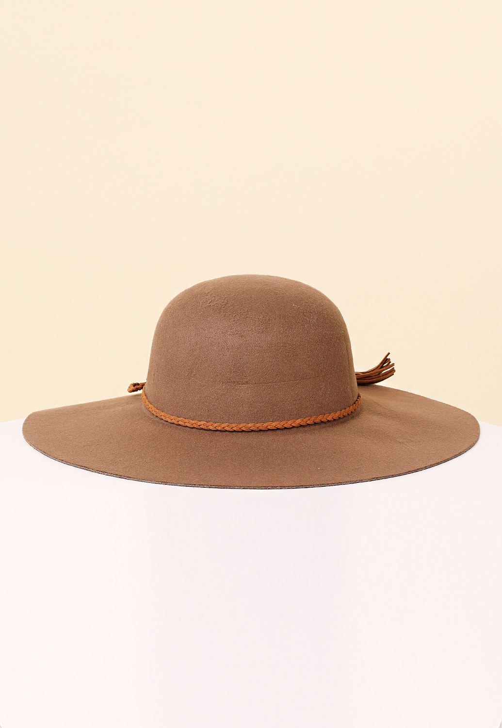 Faux Leather Tassel Hat