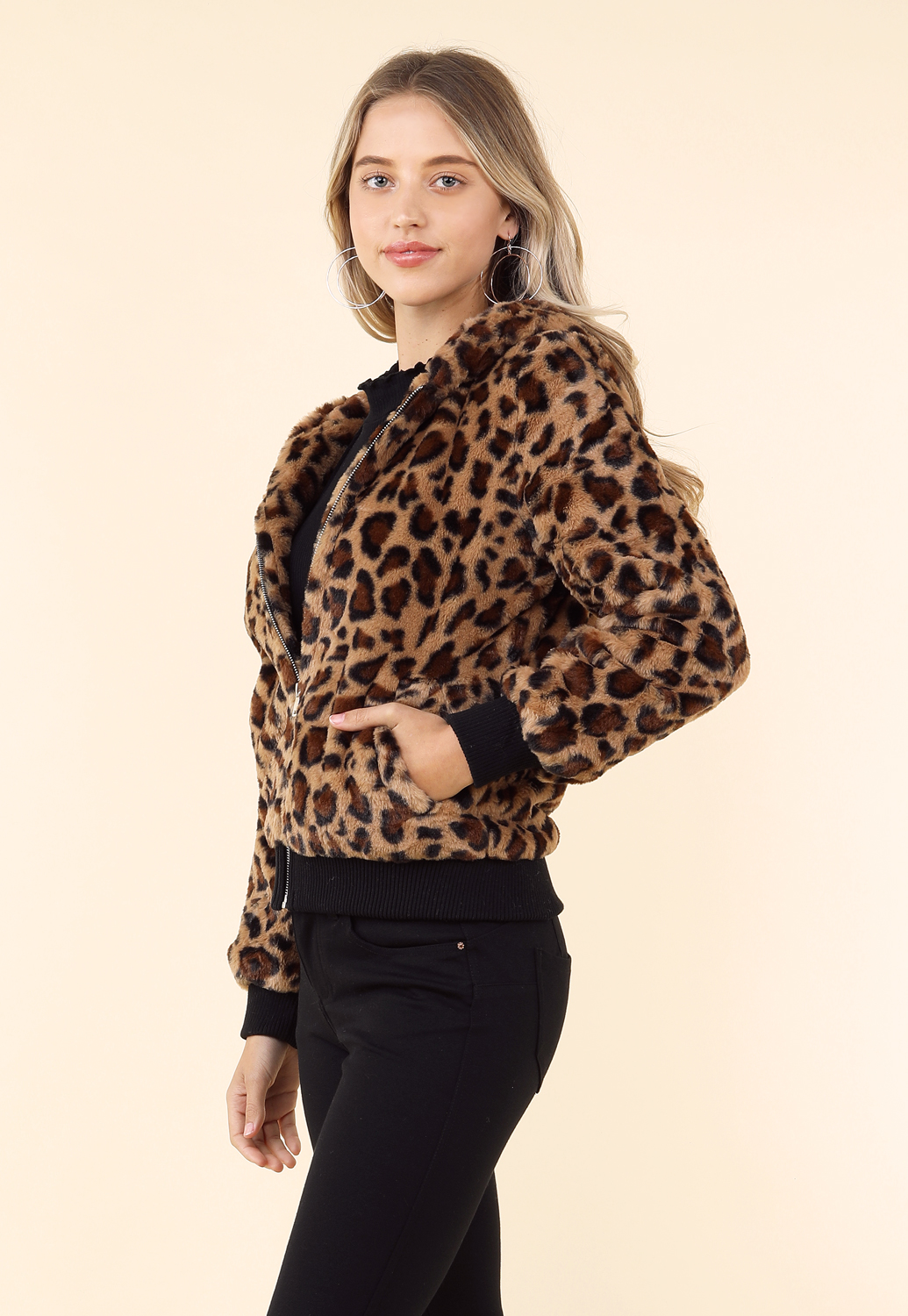 Faux Fur Leopard Jacket