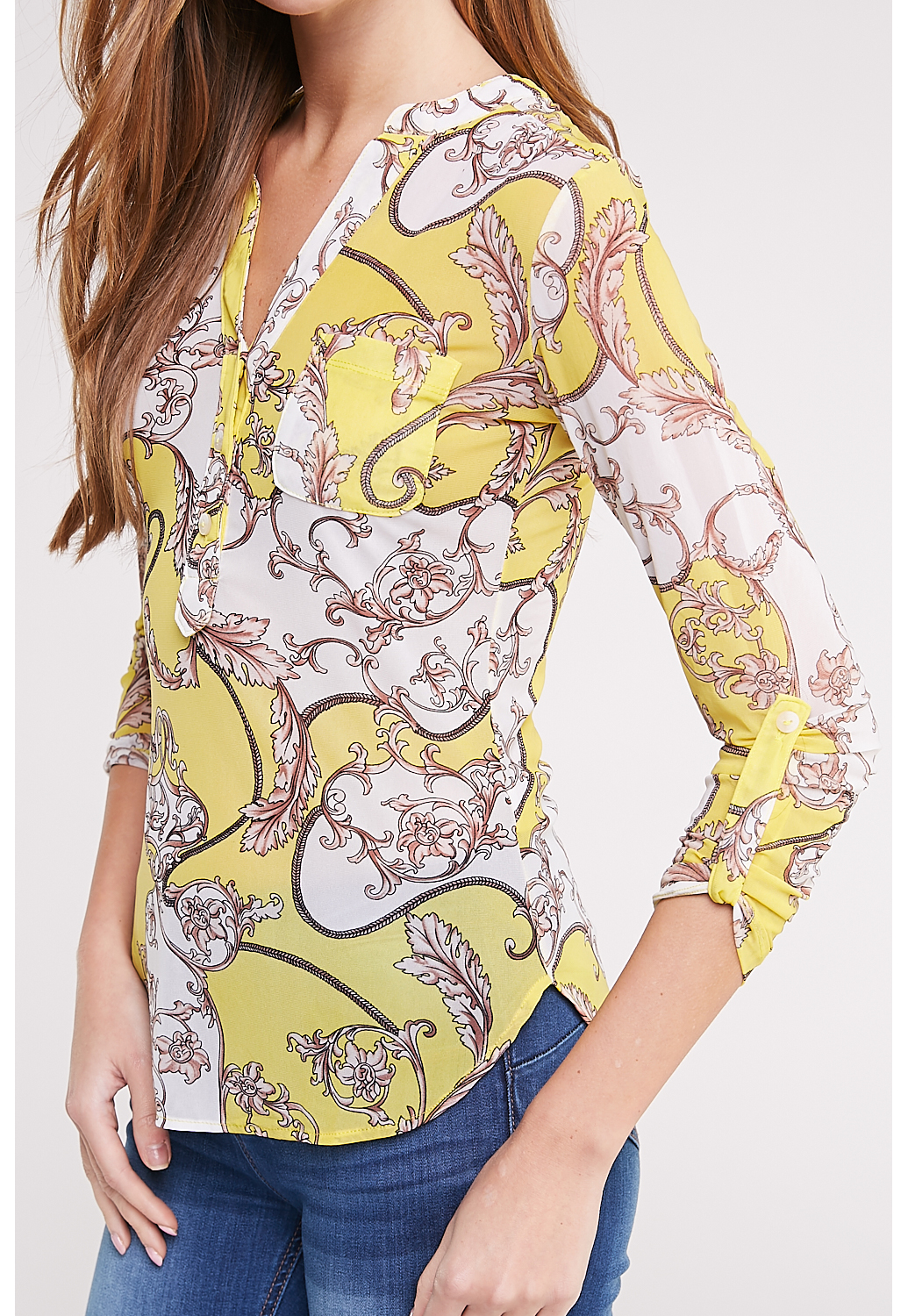Paisley Roll-Up Blouse 