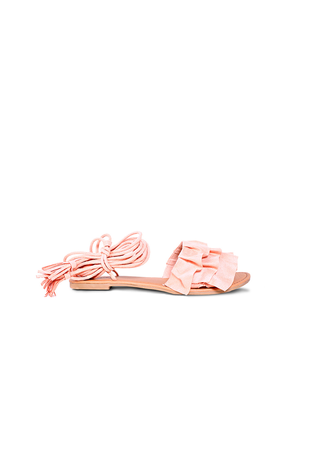 Ruffle Lace-Up Sandals